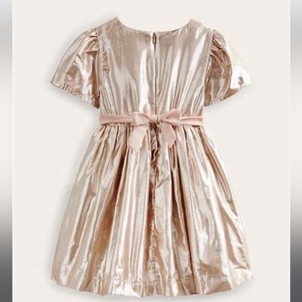 Boden Gold Pleated Tie Front party dress